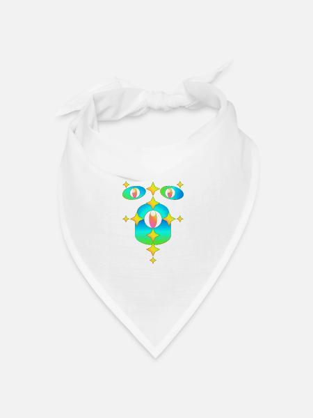 Tausend Sterne - Bandana Dreieckstuch - Weiß