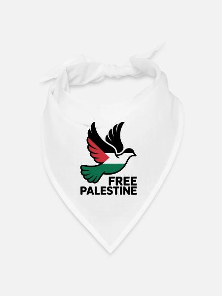 Freies Palästina - Gaza T-Shirt - Bandana Dreieckstuch - Weiß