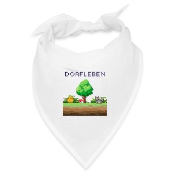 Dorflleben Pixelwelt - Bandana Dreieckstuch - Weiß - Vorne