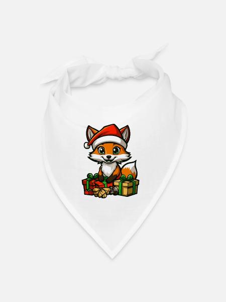 Fuchs Weihnachten Geschenke - Bandana Dreieckstuch - Weiß
