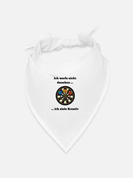 Dartboard Farbkreis mit Darts - Bandana Dreieckstuch - Weiß