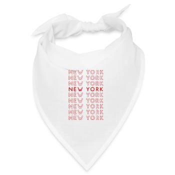  New York Raster Muster - Bandana Dreieckstuch - Weiß - Vorne