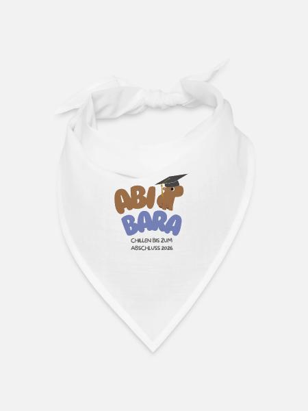 AbiBara 2026 Chillen bis zum Abschluss  - Bandana Dreieckstuch - Weiß