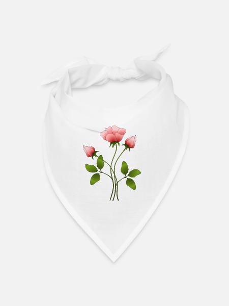 Blumen - Bandana Dreieckstuch - Weiß