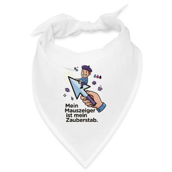 Mauszeiger Zauberstab Designer Humor - Bandana Dreieckstuch - Weiß - Vorne