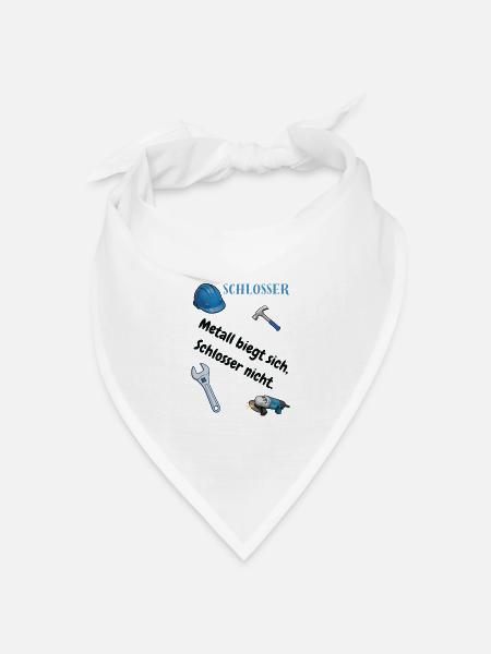Schlosser T-Shirt Lustiges Geschenk Metallbau-Fans - Bandana Dreieckstuch - Weiß