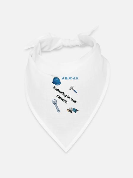 Schlosser T-Shirt Lustiges Geschenk Metallbau-Fans - Bandana Dreieckstuch - Weiß
