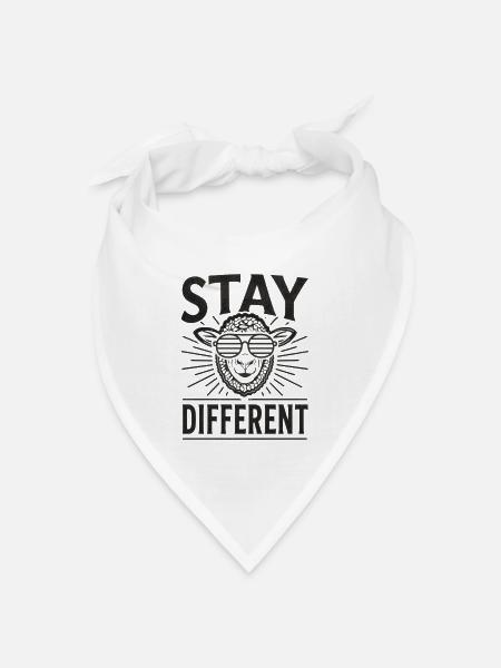 Stay Different Nerd Humor - Bandana Dreieckstuch - Weiß