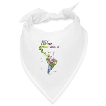 Soy Latino Americano Karte - Bandana Dreieckstuch - Weiß - Vorne
