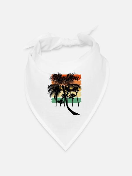 Tropenpalmen Sunset Hawaii - Bandana Dreieckstuch - Weiß