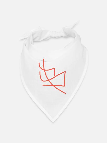 Abstrakter B - Bandana Dreieckstuch - Weiß