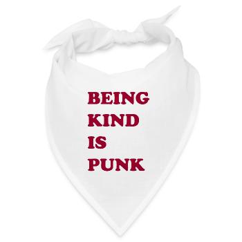 Freundlich zu sein ist Punk - Bandana Dreieckstuch - Weiß - Vorne