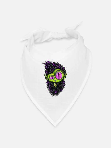 baertiger_Alien - Bandana Dreieckstuch - Weiß