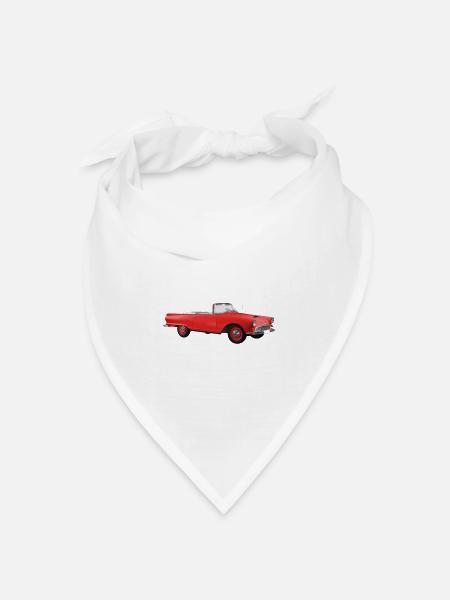 Vintage-rotes Cabriolet - Bandana Dreieckstuch - Weiß