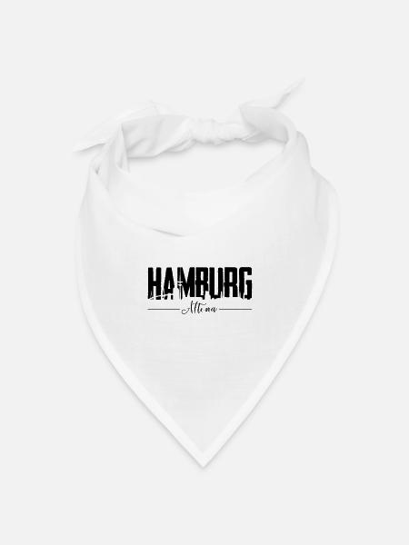 Hamburg Altona, City Shirt - Bandana Dreieckstuch - Weiß