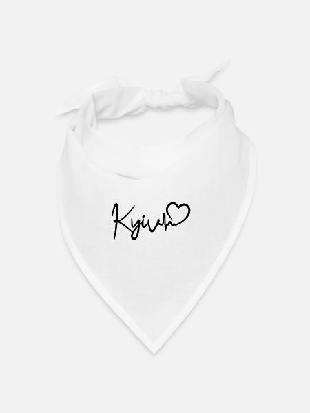 Kyiv Herzschlag Ukraine Kiew Liebe - Bandana Dreieckstuch - Weiß