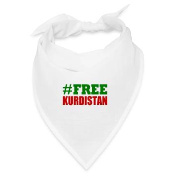 Free Kurdistan - Bandana Dreieckstuch - Weiß - Vorne