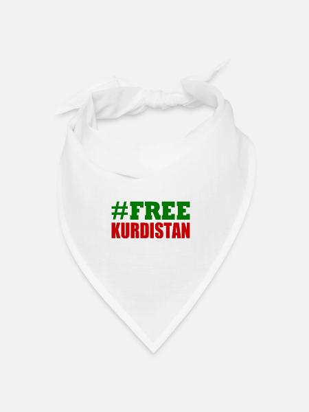 Free Kurdistan - Bandana Dreieckstuch - Weiß