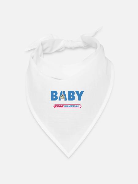 Baby in Bearbeitung - Bandana Dreieckstuch - Weiß