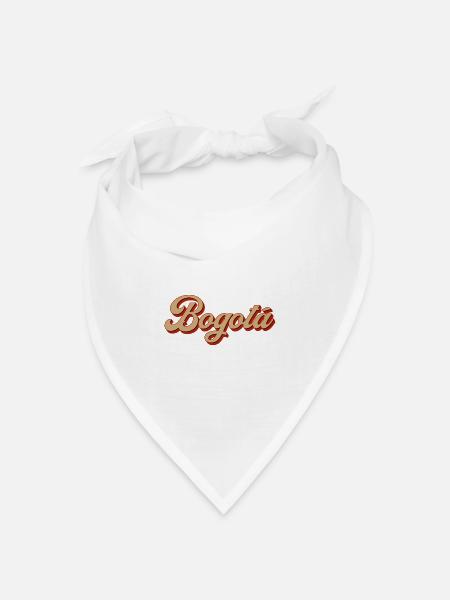Bogotá Retro Script Schriftzug - Bandana Dreieckstuch - Weiß
