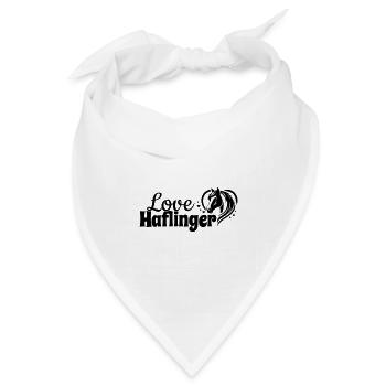 Haflinger Love Herz Pferdekopf - Bandana Dreieckstuch - Weiß - Vorne