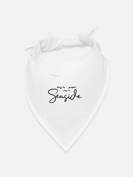 Seaside Strand Möwen Meer - Bandana Dreieckstuch - Weiß