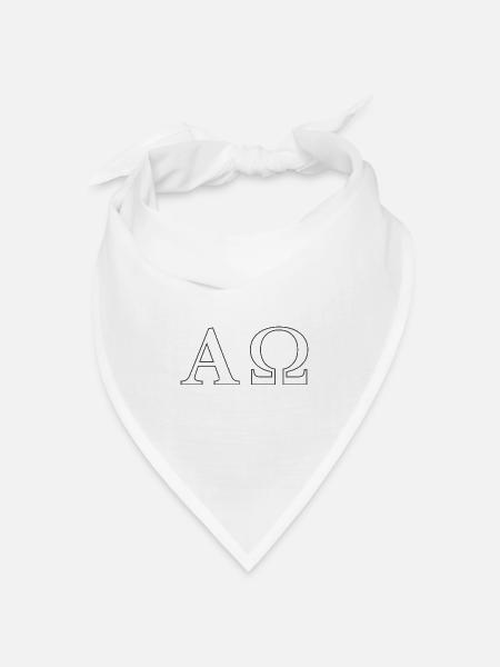Alpha Omega Minimal Line Art - Bandana Dreieckstuch - Weiß