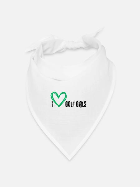 I love golf girls slogan - Bandana Dreieckstuch - Weiß