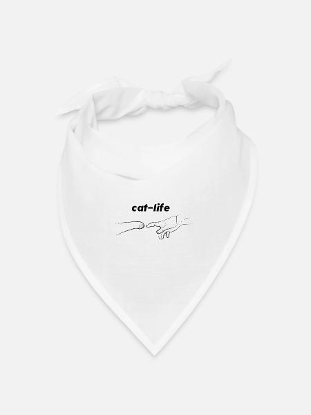 Das Leben der Katze - Bandana Dreieckstuch - Weiß