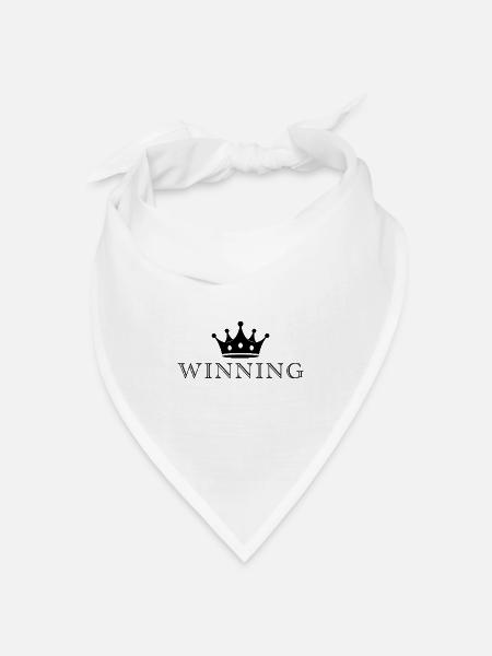 Siegskrone in Schwarz - Bandana Dreieckstuch - Weiß