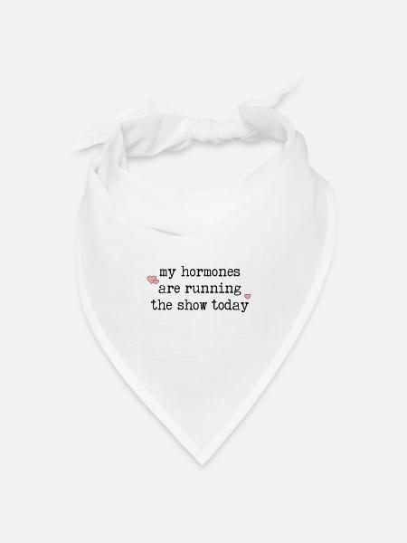 Lustige Hormonwechsel - Bandana Dreieckstuch - Weiß