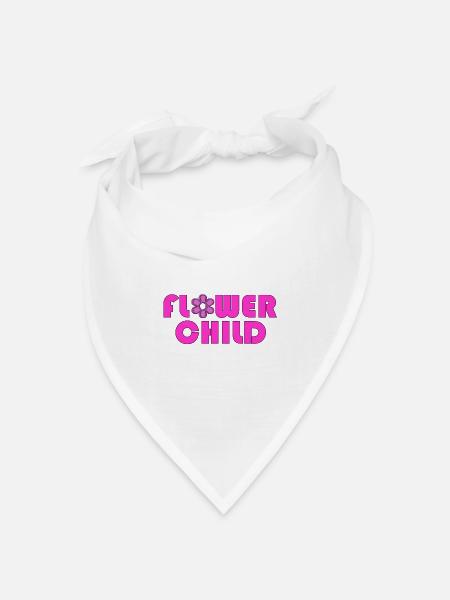Flower Child Neon-Logo-T-Shirt - Bandana Dreieckstuch - Weiß
