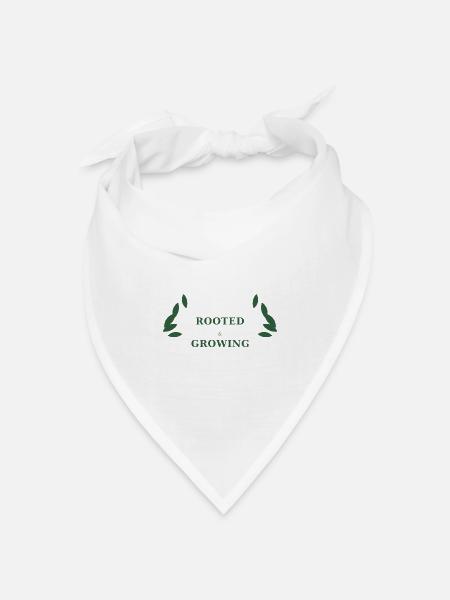 Rooted & Growing Design mit Blättern - Bandana Dreieckstuch - Weiß