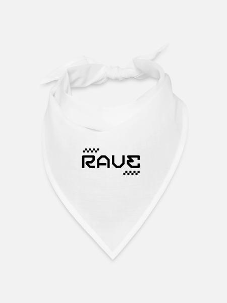 Rave Typography logo design T-Shirt - Bandana Dreieckstuch - Weiß
