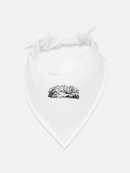 Wilder Kaiser Silhouette | Kaisergebirge Design | - Bandana Dreieckstuch - Weiß