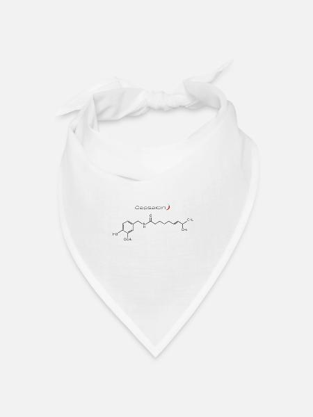 Capsaicin Formel – Chili Chemie Design - Bandana Dreieckstuch - Weiß