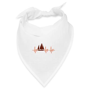 Segelboot Herzschlag Segelsport EKG - Bandana Dreieckstuch - Weiß - Vorne