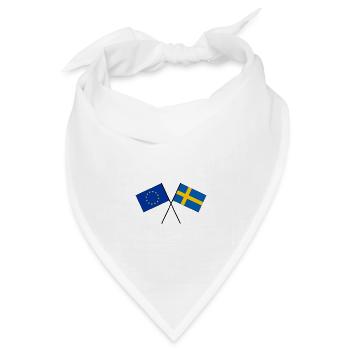 Schweden Europa EU Flagge Fahne gekreuzt - Bandana Dreieckstuch - Weiß - Vorne
