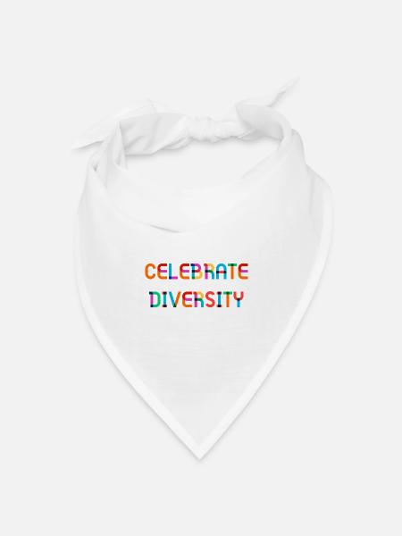 Celebrate Diversity - Bandana Dreieckstuch - Weiß
