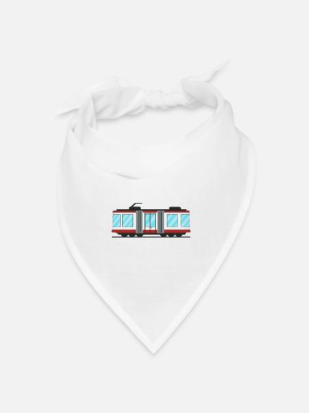 Tram Straßenbahn - Bandana Dreieckstuch - Weiß