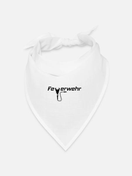 Feuerwehrschriftzug mit Schere - Bandana Dreieckstuch - Weiß
