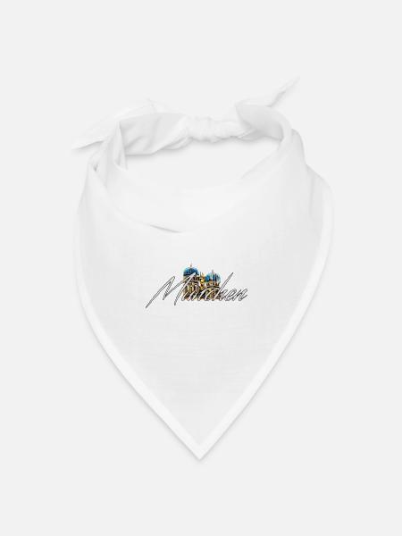 München Script - Bandana Dreieckstuch - Weiß