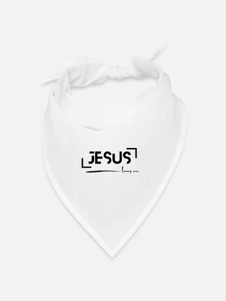 Jesus liebt mich - Bandana Dreieckstuch - Weiß