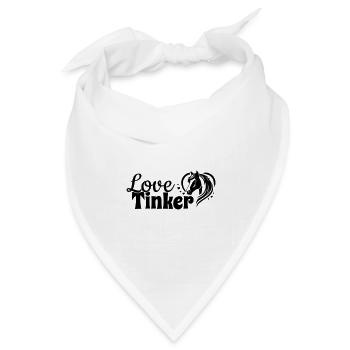Tinker Love Herz Pferdekopf - Bandana Dreieckstuch - Weiß - Vorne