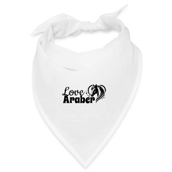 Araber Love Herz Pferdekopf - Bandana Dreieckstuch - Weiß - Vorne