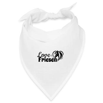 Friesen Love Herz Pferdekopf - Bandana Dreieckstuch - Weiß - Vorne
