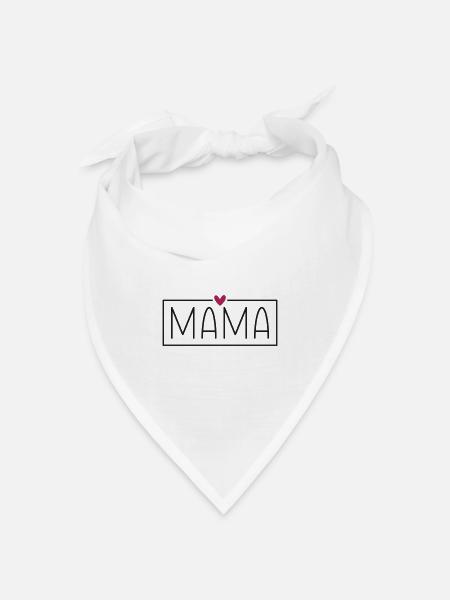 Mama - Bandana Dreieckstuch - Weiß