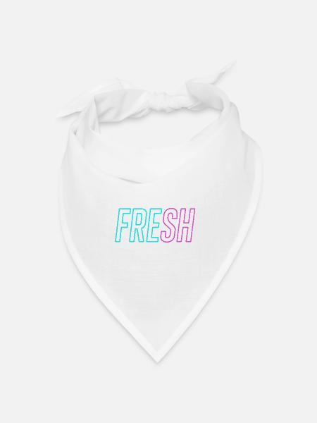 Neon FRESH Typografie Shirt - Bandana Dreieckstuch - Weiß