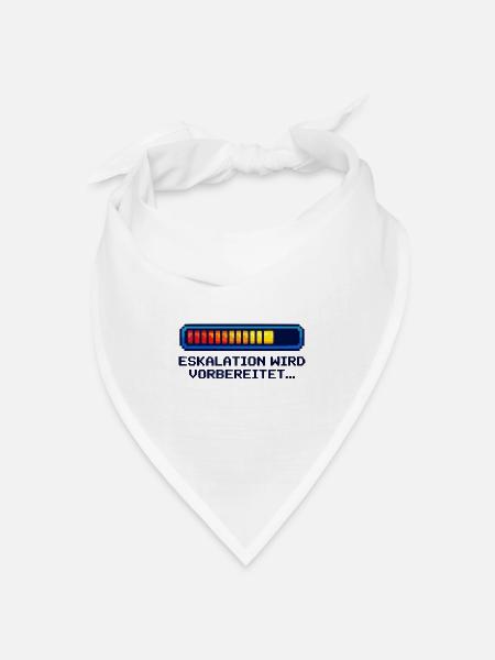 „Eskalations Shirt“ – Nerd & Geek Style (deutsch) - Bandana Dreieckstuch - Weiß