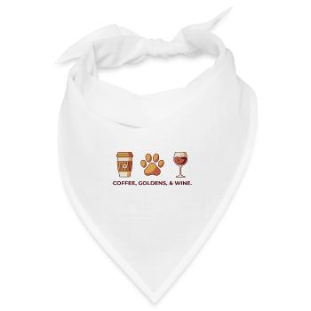Coffee Goldens und Weinwochenend-Essentials - Bandana Dreieckstuch - Weiß - Vorne